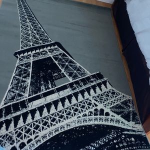 Grey Eiffel Tower rug! 100% machine woven olefin!!